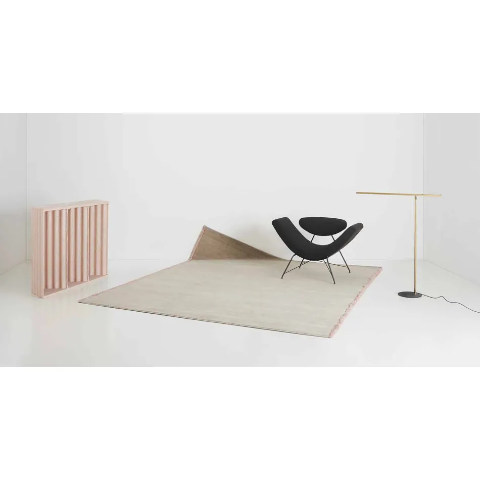 Tapis en viscose et coton à franges colorées au design moderne en soie - Garbino Viadurini