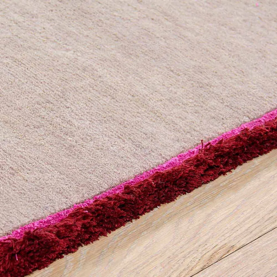 Tapis en viscose et coton à franges colorées au design moderne en soie - Garbino Viadurini