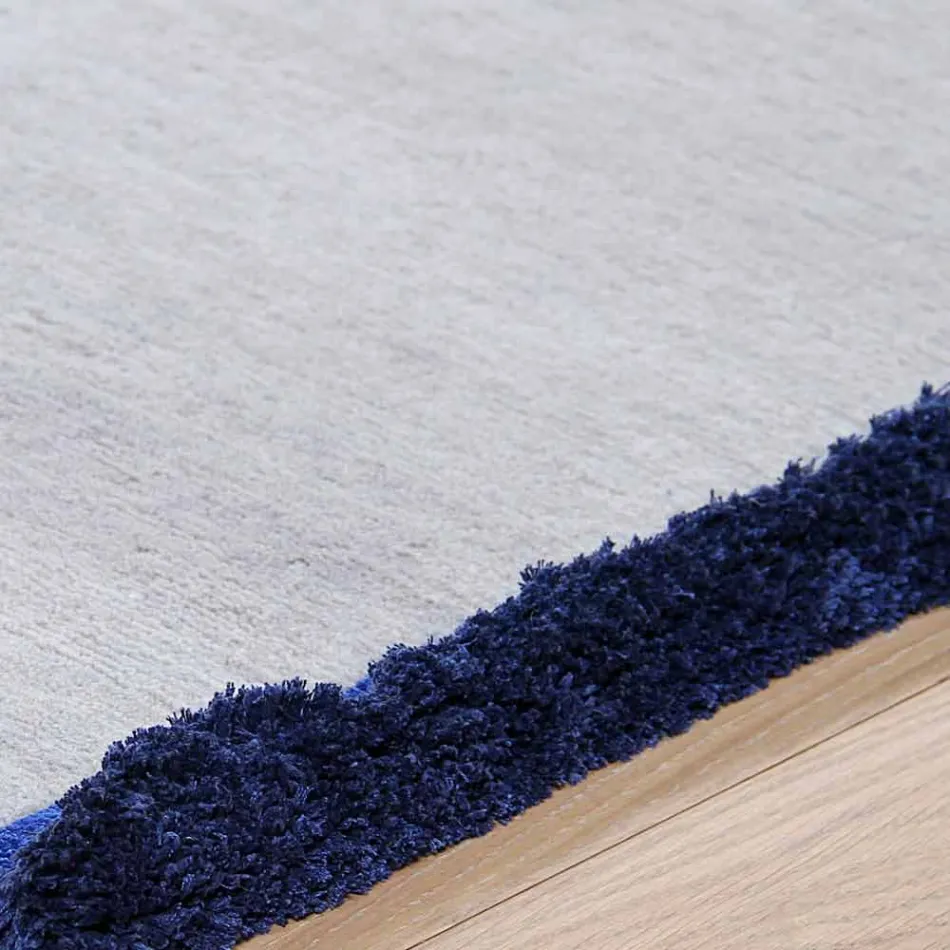 Tapis en viscose et coton à franges colorées au design moderne en soie - Garbino Viadurini