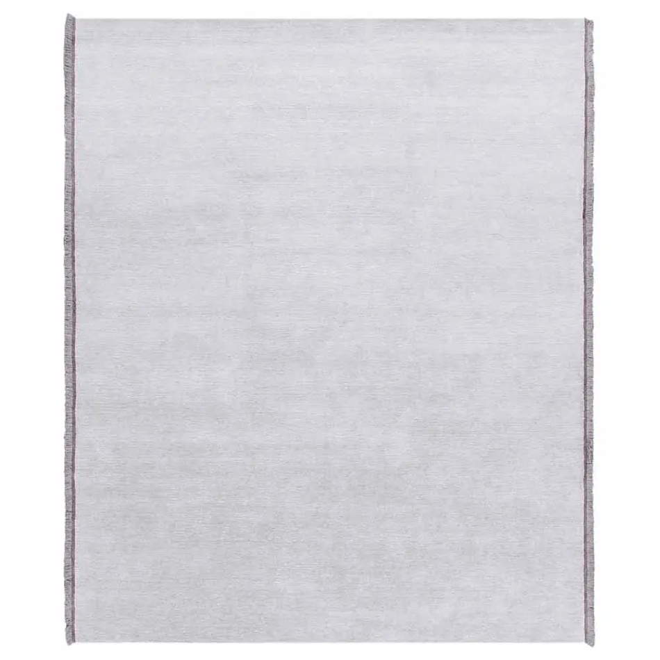 Tapis en viscose et coton à franges colorées au design moderne en soie - Garbino Viadurini