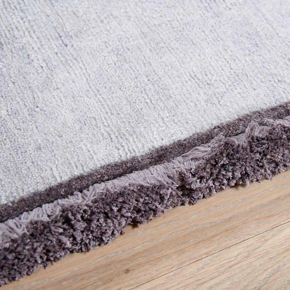 Tapis en viscose et coton à franges colorées au design moderne en soie - Garbino Viadurini