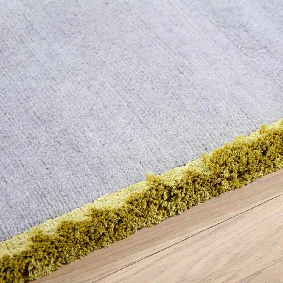 Tapis en viscose et coton à franges colorées au design moderne en soie - Garbino Viadurini