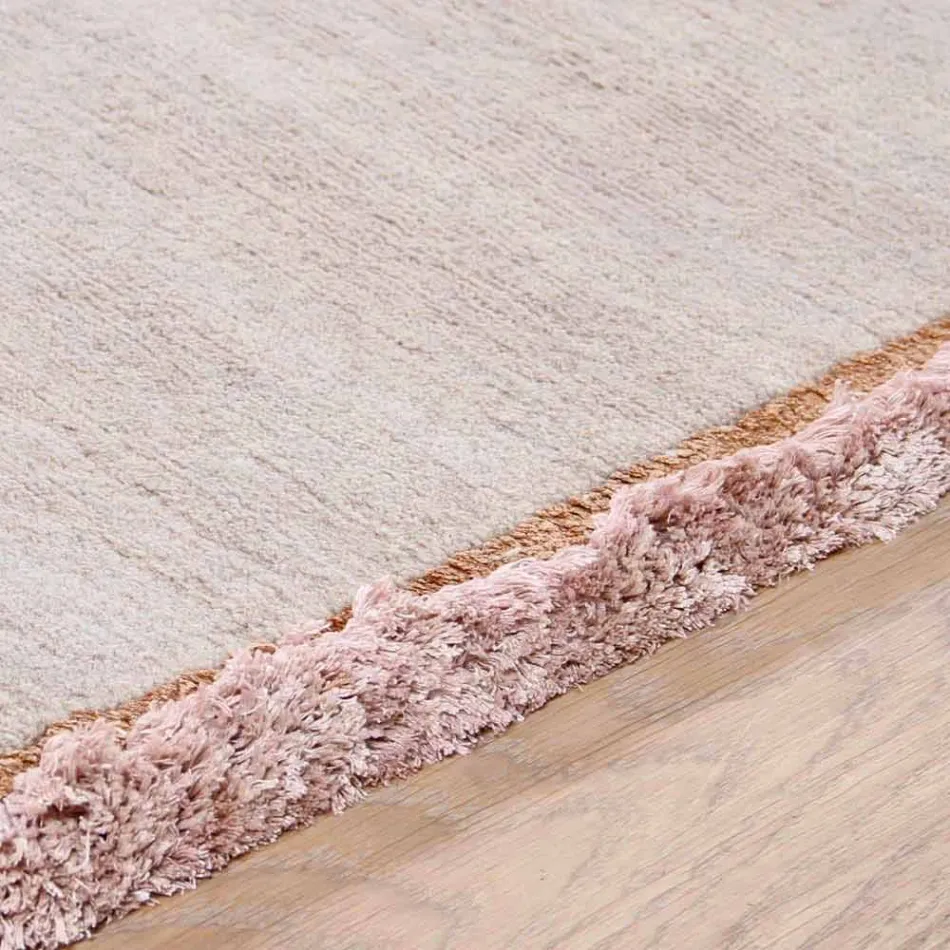 Tapis en viscose et coton à franges colorées au design moderne en soie - Garbino Viadurini