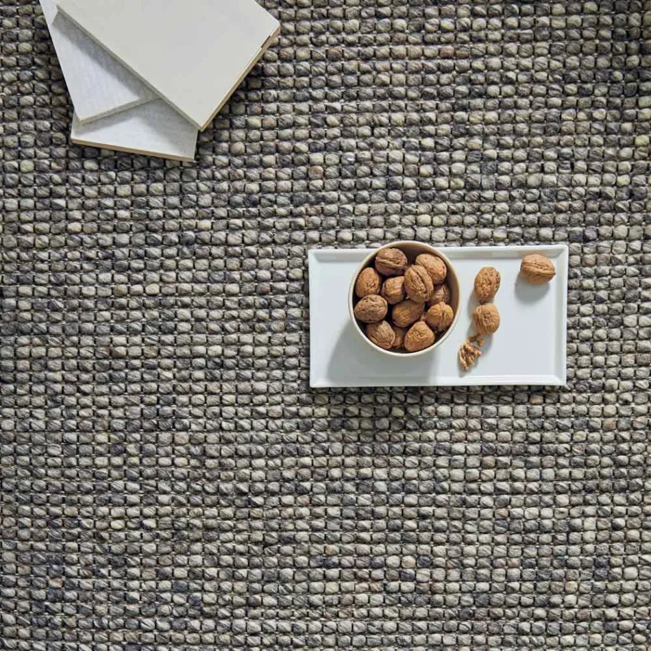 Tapis moderne en laine et coton tissé à la main pour le salon - Relict Viadurini