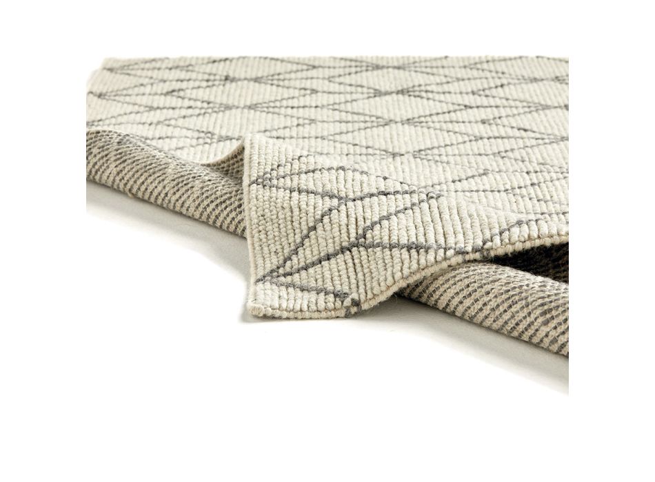 Tapis moderne tissé à la main au design géométrique en laine pour le salon - Geome Viadurini