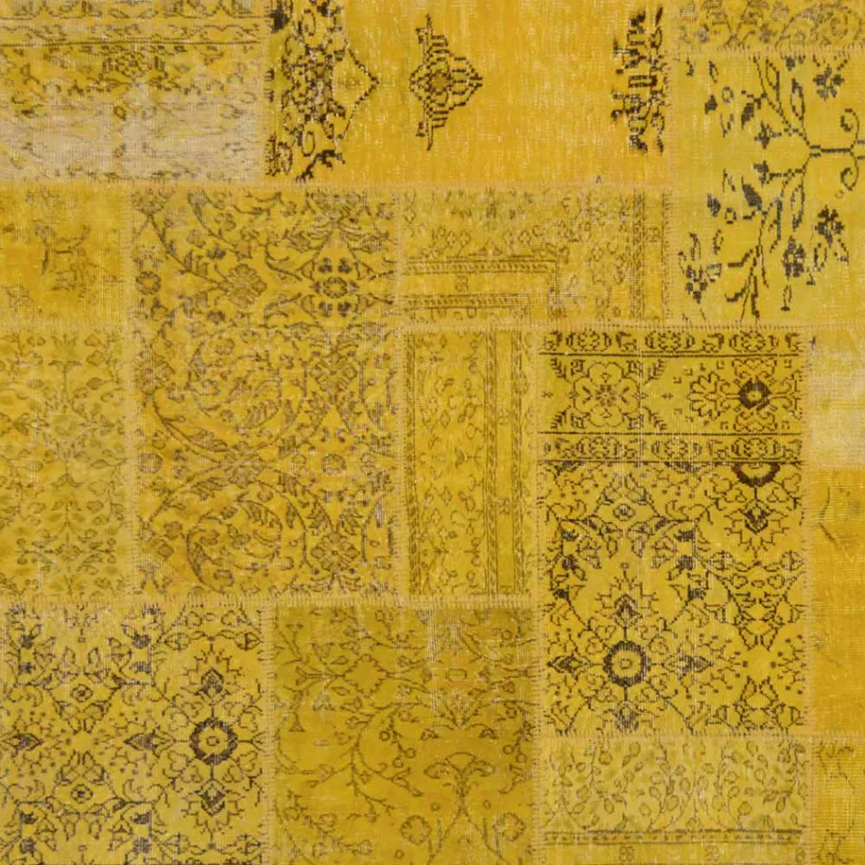 Tapis de salon artisanal patchwork noué à la main en Turquie - Raimund Viadurini