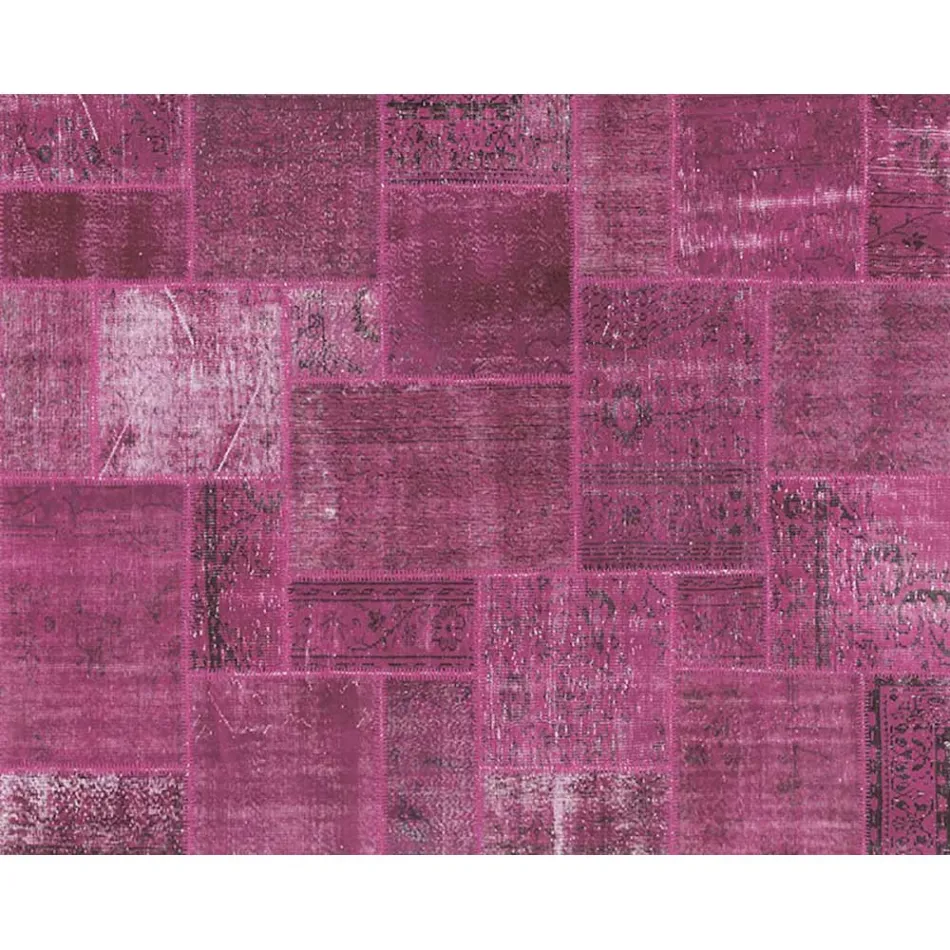 Tapis de salon artisanal patchwork noué à la main en Turquie - Raimund Viadurini