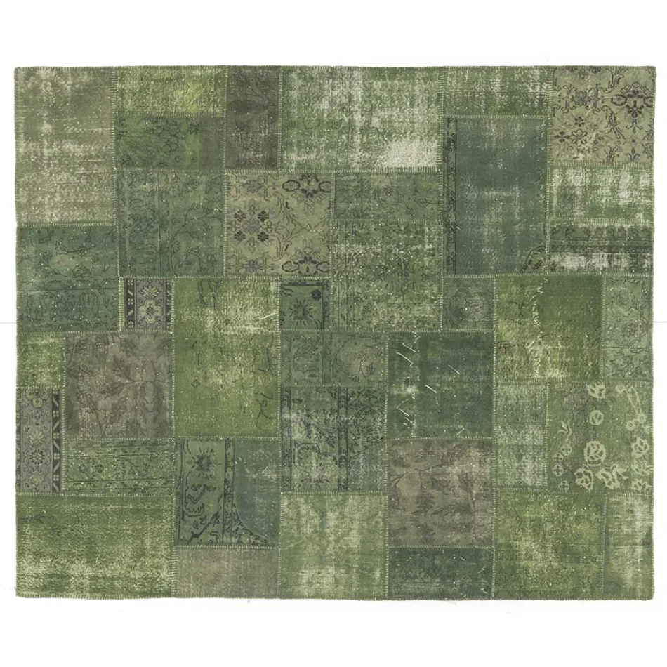 Tapis de salon artisanal patchwork noué à la main en Turquie - Raimund Viadurini