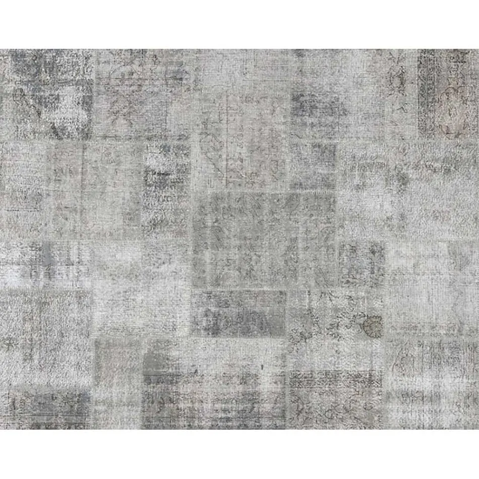 Tapis de salon artisanal patchwork noué à la main en Turquie - Raimund Viadurini