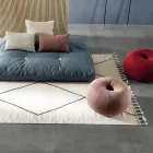 Tapis de salon en laine et coton au design géométrique moderne - Metria Viadurini