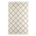 Tapis de salon moderne à motif géométrique en laine et coton - Metria Viadurini