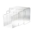 Tables Basses de Salon en Cristal Acrylique Minimal Transparent 3 Pièces - Cecco