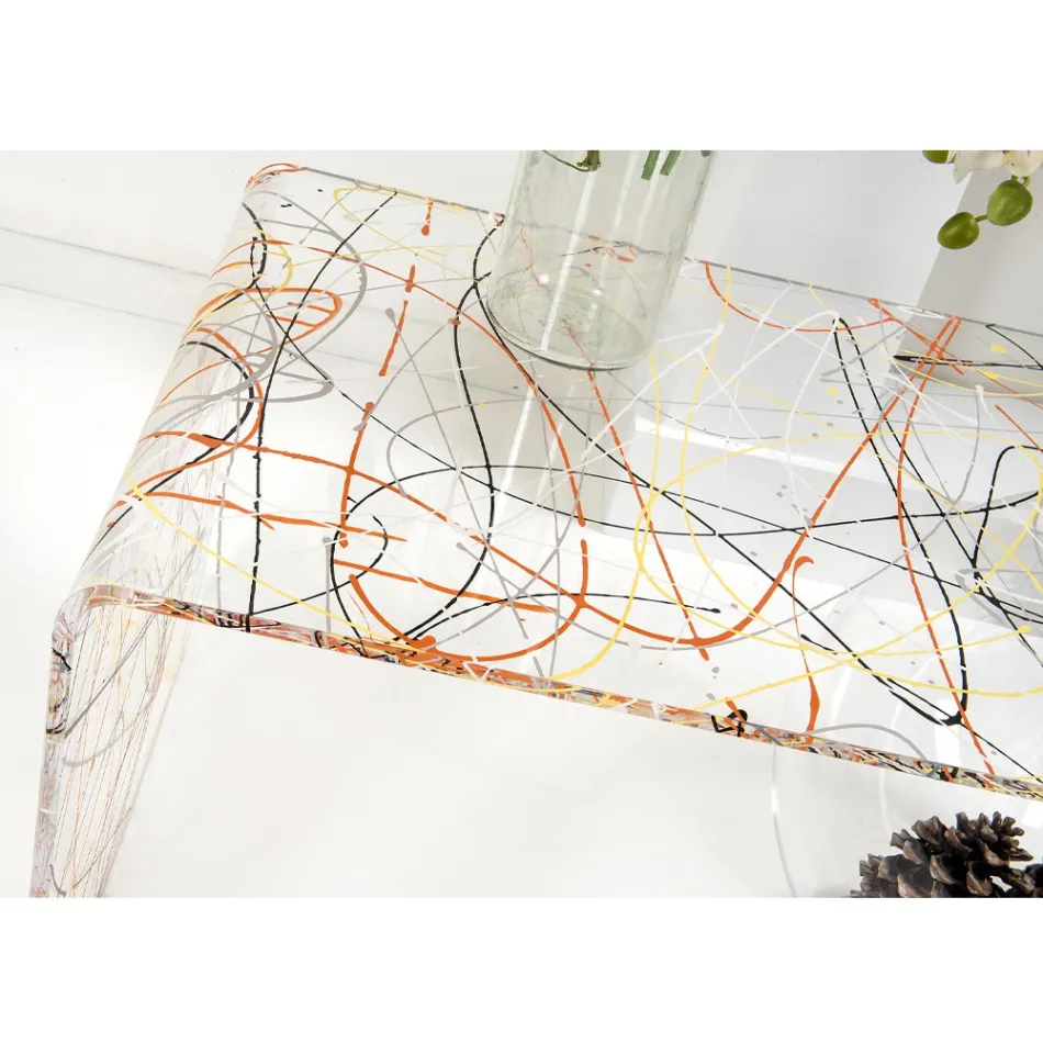 Table bridge moderne en plexiglas fabriquée en Italie, Bolly Viadurini