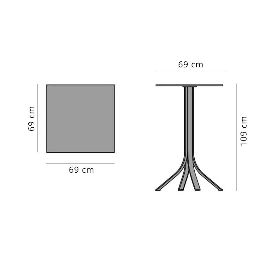 Table de bar haute d'extérieur à 4 pieds en aluminium en 2 couleurs - Filomena Viadurini