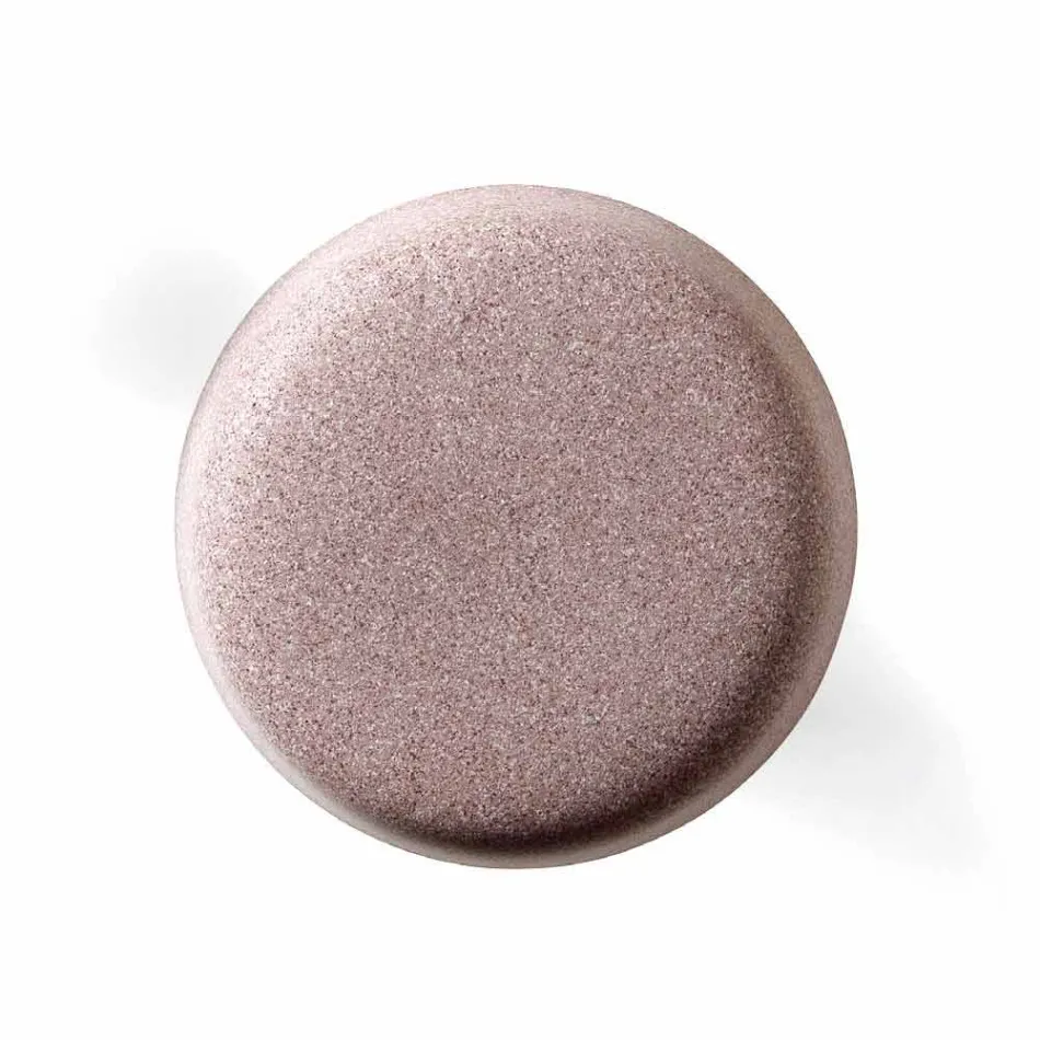 Table basse d'extérieur haute en polyéthylène avec plateau rond Made in Italy - Desmond Viadurini