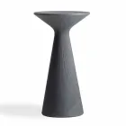 Table basse d'extérieur haute en polyéthylène avec plateau rond Made in Italy - Desmond Viadurini