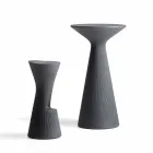 Table basse d'extérieur haute en polyéthylène avec plateau rond Made in Italy - Desmond Viadurini