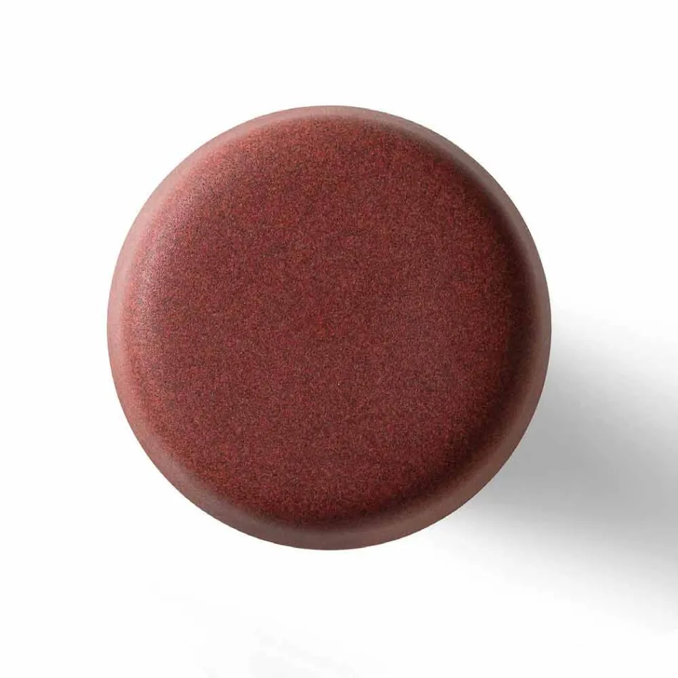 Table basse d'extérieur haute en polyéthylène avec plateau rond Made in Italy - Desmond Viadurini