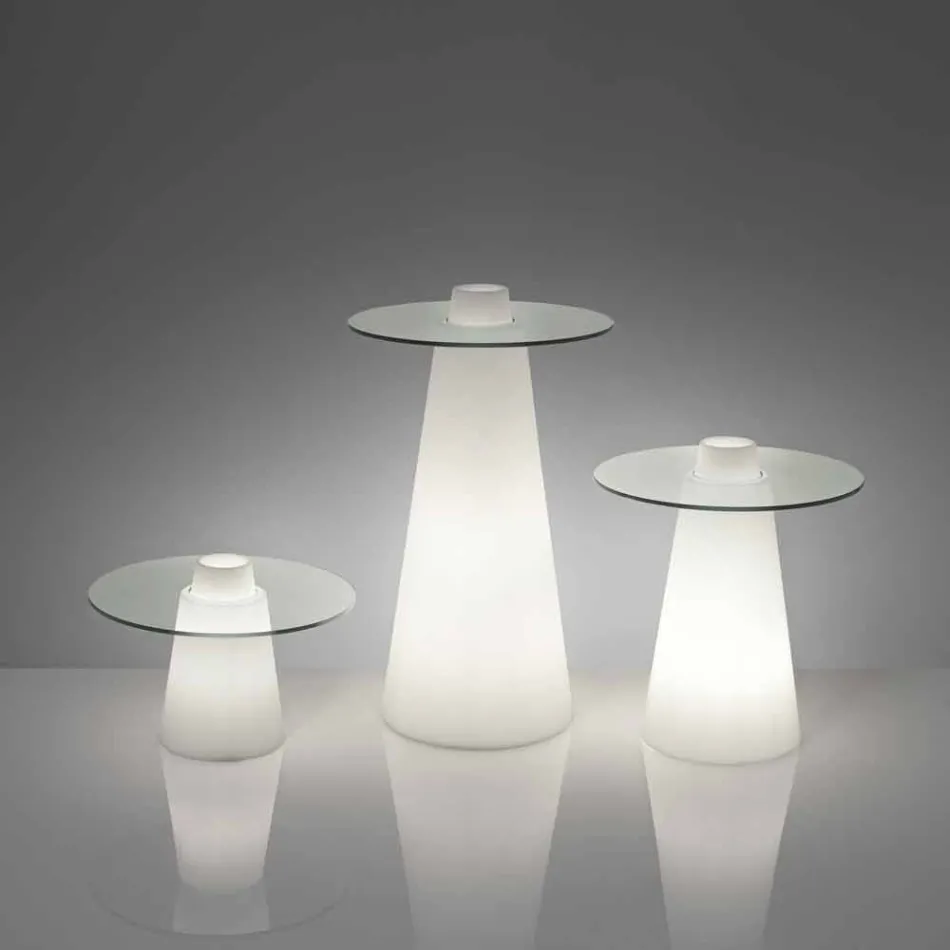 Slide Peak table haute (H120) en polyéthylène et verre fabriqué en Italie Viadurini