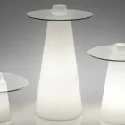Slide Peak table haute (H120) en polyéthylène et verre fabriqué en Italie Viadurini