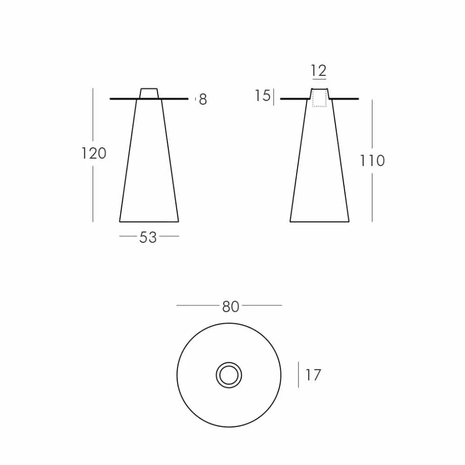 Slide Peak table haute (H120) en polyéthylène et verre fabriqué en Italie Viadurini