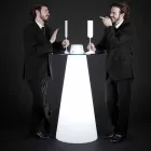 Slide Peak table haute (H120) en polyéthylène et verre fabriqué en Italie Viadurini