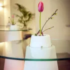 Slide Peak table haute (H120) en polyéthylène et verre fabriqué en Italie Viadurini