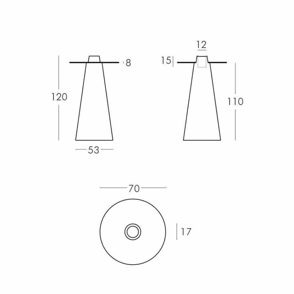 Slide Peak table haute (H120) en polyéthylène et verre fabriqué en Italie Viadurini