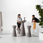 Table basse d'extérieur haute ronde en polyéthylène et HPL Made in Italy - Desmond Viadurini