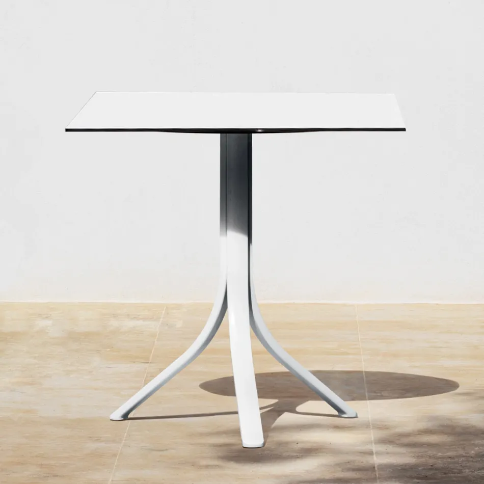 Table de bar d'extérieur avec 3 pieds inclinables en aluminium en 2 finitions - Filomena Viadurini