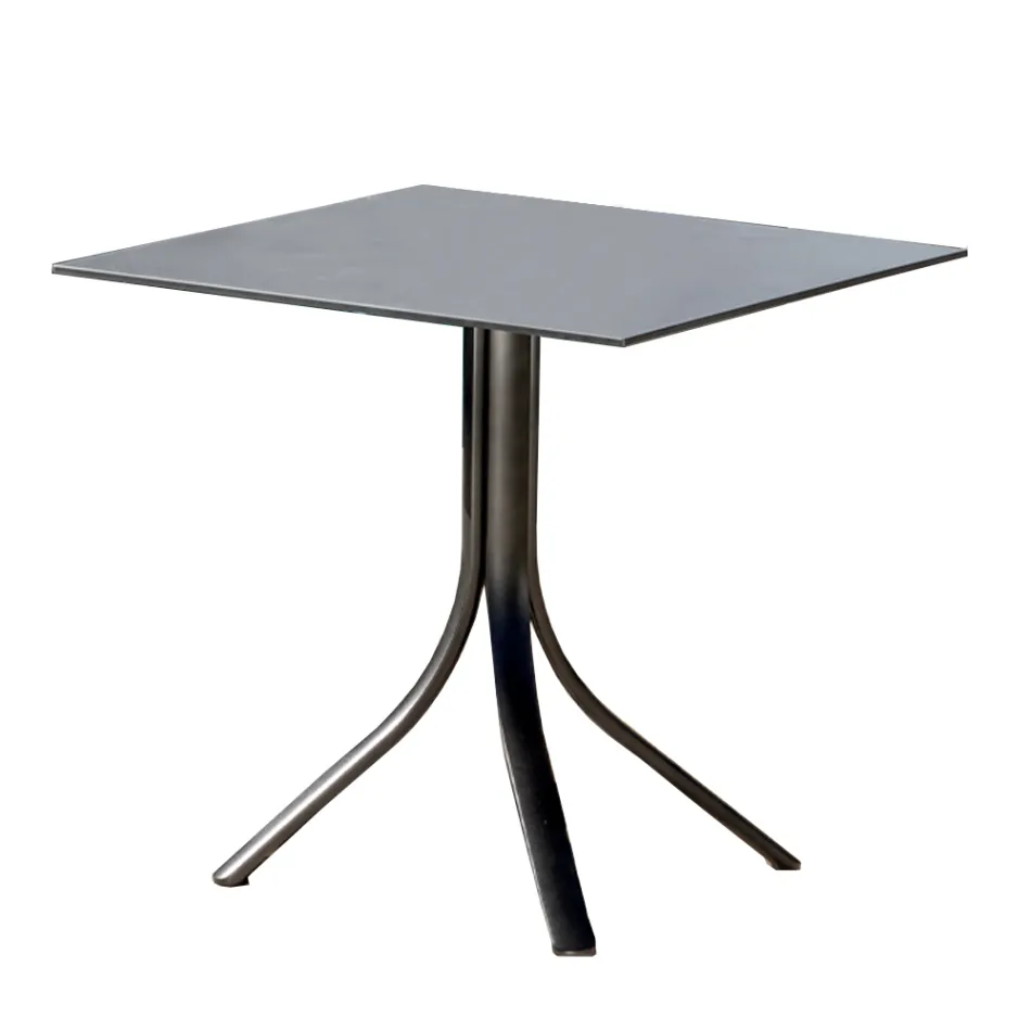 Table de bar d'extérieur avec 3 pieds inclinables en aluminium en 2 finitions - Filomena Viadurini