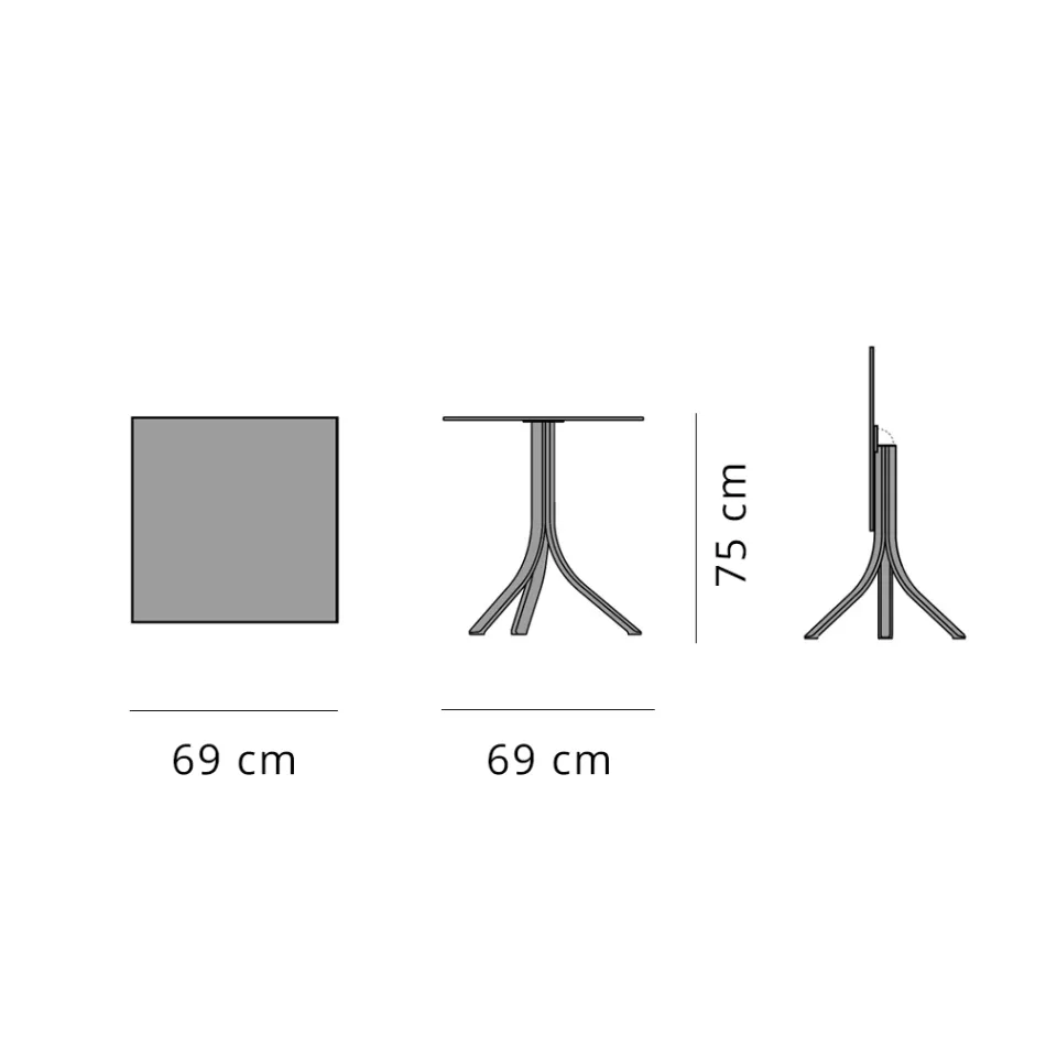 Table de bar d'extérieur avec 3 pieds inclinables en aluminium en 2 finitions - Filomena Viadurini