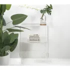 Table de chevet basse en plexiglas transparent Made in Italy - Alamain Viadurini