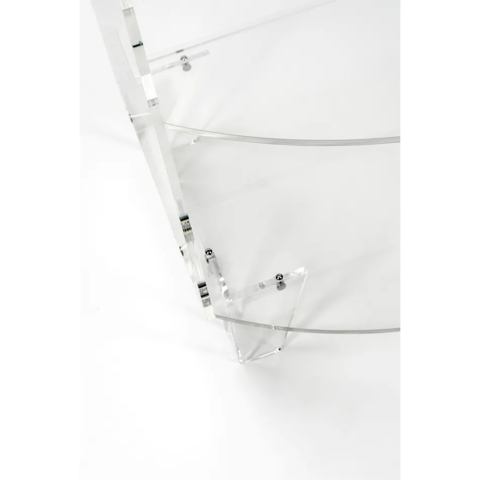 Table de chevet basse en plexiglas transparent Made in Italy - Alamain Viadurini