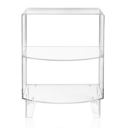 Table de chevet basse en plexiglas transparent Made in Italy - Alamain Viadurini