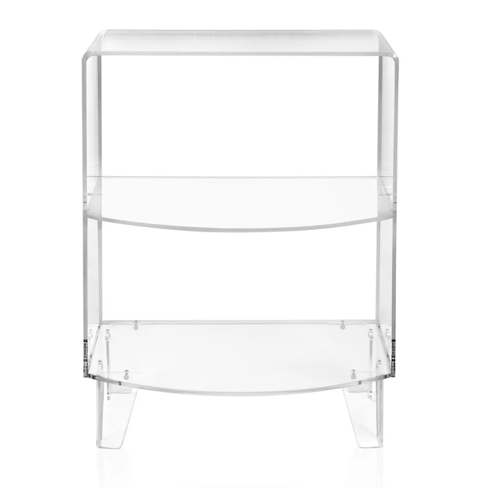 Table de chevet basse en plexiglas transparent Made in Italy - Alamain Viadurini
