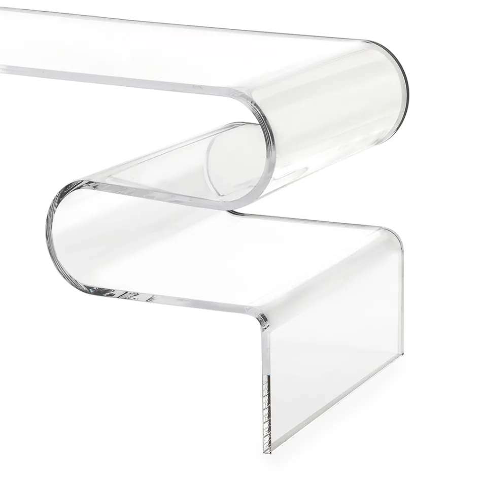Table basse Dennis en plexiglas transparent, fabriquée en Italie Viadurini
