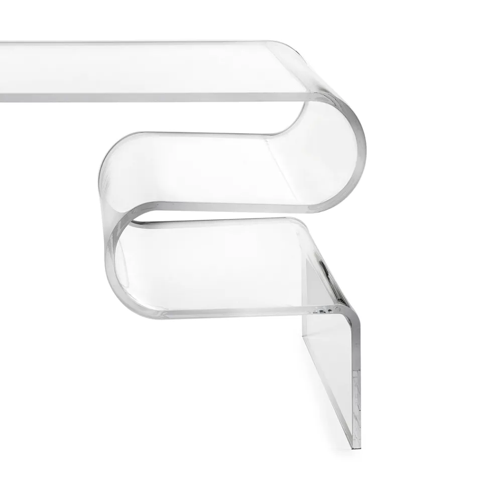 Table basse Dennis en plexiglas transparent, fabriquée en Italie Viadurini