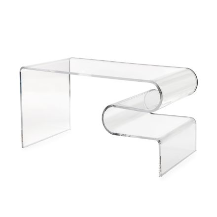 Table basse Dennis en plexiglas transparent, fabriquée en Italie Viadurini
