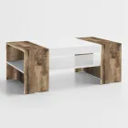 Table basse de salon en bois blanc 3 finitions - Rames Viadurini