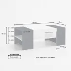 Table basse de salon en bois blanc 3 finitions - Rames Viadurini