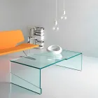 Table Basse de Salon en Verre Transparent Cantilever - Discount Viadurini