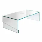 Table Basse de Salon en Verre Transparent Cantilever - Discount Viadurini