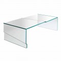 Table Basse de Salon en Verre Transparent Cantilever - Discount