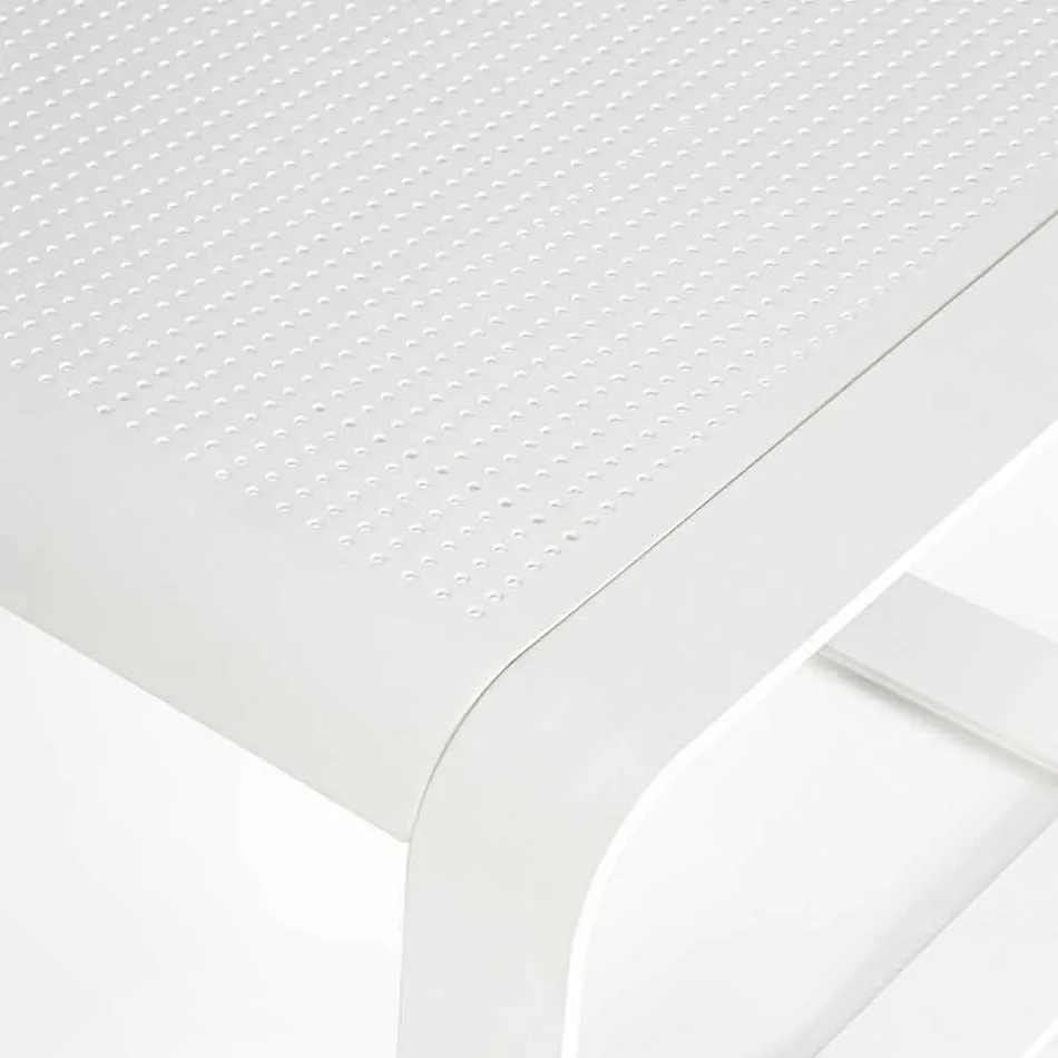 Table basse d'extérieur en aluminium peint blanc ou anthracite - Aniello Viadurini