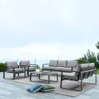 Table basse d'extérieur en aluminium peint blanc ou anthracite - Aniello Viadurini