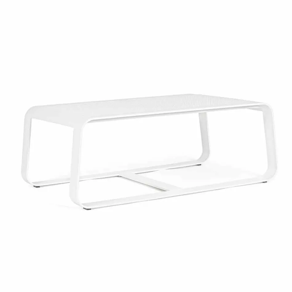 Table basse d'extérieur en aluminium peint blanc ou anthracite - Aniello Viadurini