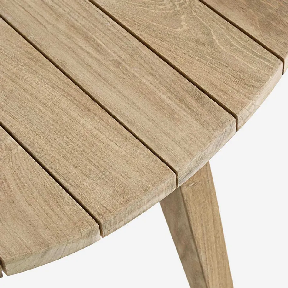 Table basse d'extérieur en teck avec plateau ovale, Homemotion - Ricardo Viadurini