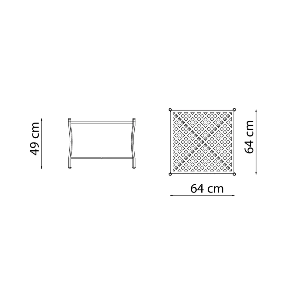 Table basse d'extérieur pliante en acier galvanisé Made in Italy - Selvaggia Viadurini