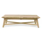Table basse d'extérieur rectangulaire en bois de teck, Homemotion - Stuart Viadurini